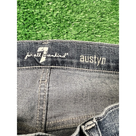 Y2K 7 for All Mankind Austyn Jeans SZ 30 Blue Denim Pants Straigt Leg Mid Rise - Picture 5 of 9